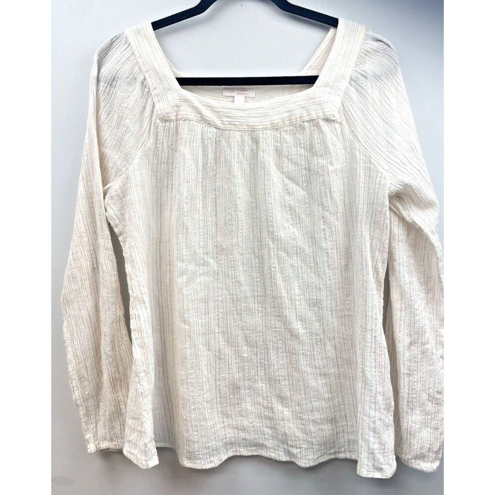 WOMEN'S LAUREN CONRAD SIZE LARGE Long Sleeve Pullover Square Neck